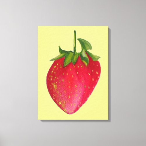 Juicy Strawberry watercolour macro fruit pop art Canvas Print