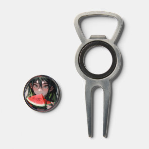 Juicy Summer Watermelon Anime Girl Divot Tool