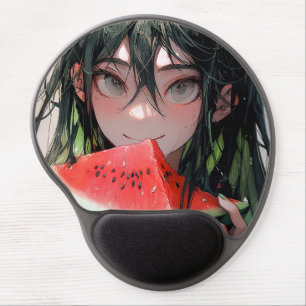 Juicy Summer Watermelon Anime Girl Gel Mouse Pad