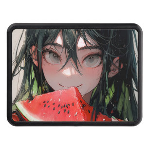 Juicy Summer Watermelon Anime Girl Hitch Cover