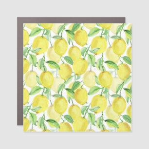 Juicy Watercolor: Vibrant Lemon Painting Car Magnet