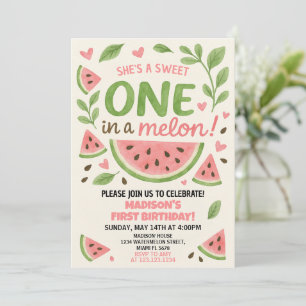 Juicy Watermelon 1st Birthday Invitation