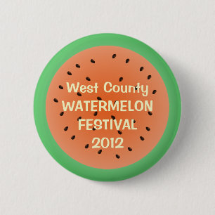 Juicy watermelon half red summer custom event button