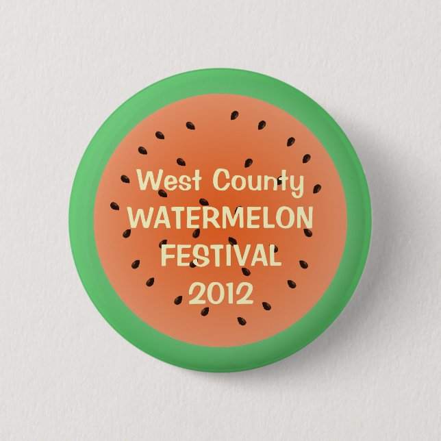 Juicy watermelon half red summer custom event button (Front)
