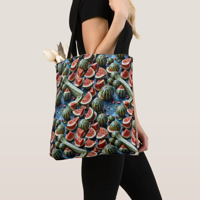 Juicy Watermelon Pattern Design 2 Tote Bag (Close Up)