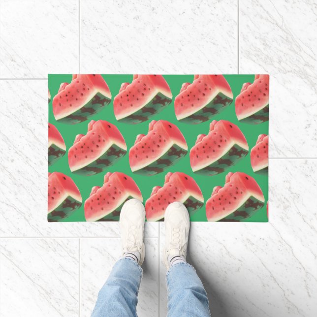 Juicy Watermelon Pattern: Summer Fruit Design Doormat (Indoor)