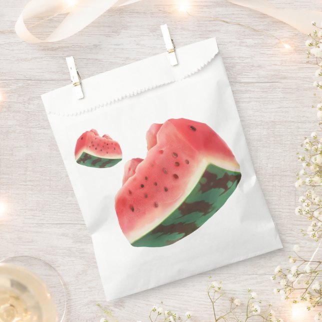 Juicy Watermelon Pattern: Summer Fruit Design Favor Bag (Clipped)