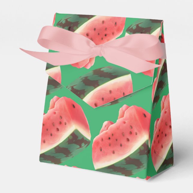 Juicy Watermelon Pattern: Summer Fruit Design Favor Boxes (Front Side)