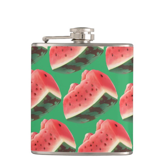 Juicy Watermelon Pattern: Summer Fruit Design Flask (Front)
