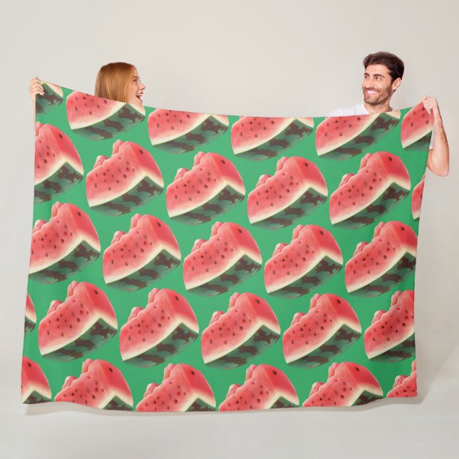 Juicy Watermelon Pattern: Summer Fruit Design Fleece Blanket (In Situ)