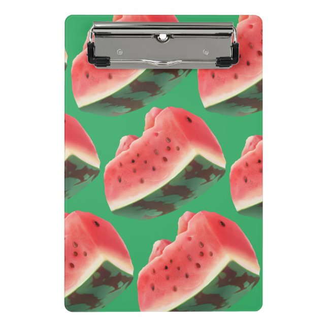 Juicy Watermelon Pattern: Summer Fruit Design Mini Clipboard (Front)