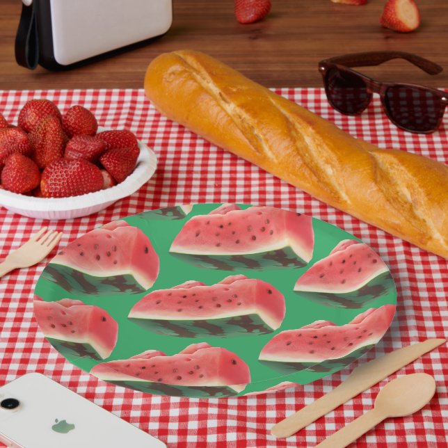 Juicy Watermelon Pattern: Summer Fruit Design Paper Plates (Picnic)