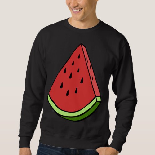 Juicy Watermelon Slice Wedge Fruit Graphic Hallowe Sweatshirt