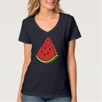 Juicy Watermelon Slice Wedge Fruit Graphic Hallowe T-Shirt