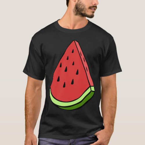 Juicy Watermelon Slice Wedge Fruit Graphic Hallowe T_Shirt