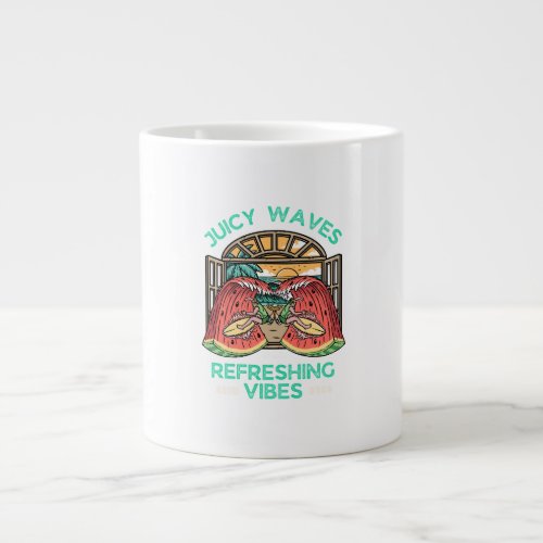 Juicy waves refreshing vibes giant coffee mug