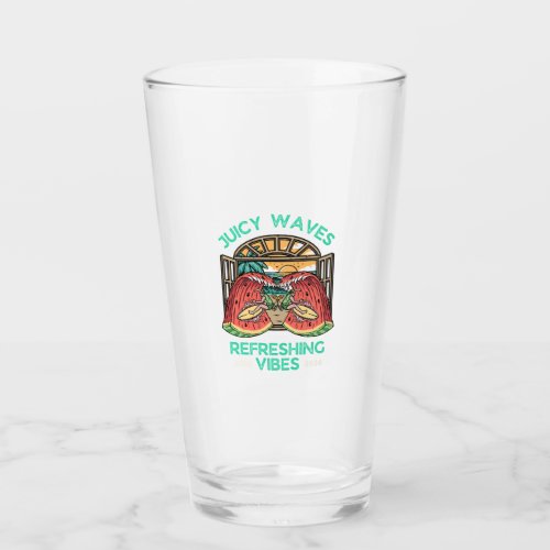 Juicy waves refreshing vibes glass