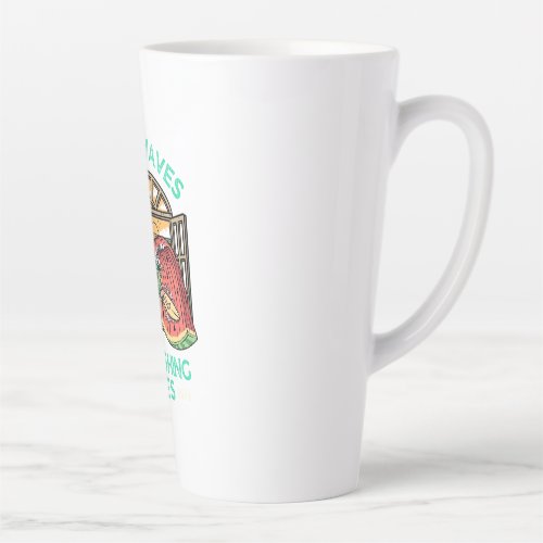 Juicy waves refreshing vibes latte mug