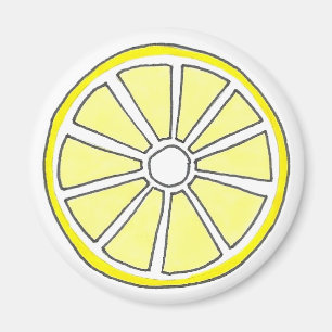 Juicy Yellow Lemon Citrus Fruit Slice Magnet