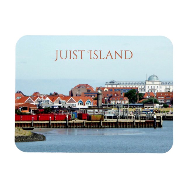 Juist City and Harbor, Juist Island, East Frisia Magnet (Horizontal)