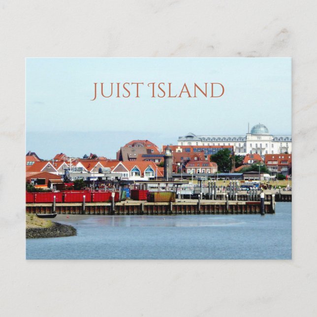 Juist City and Harbor, Juist Island, East Frisia Postcard (Front)