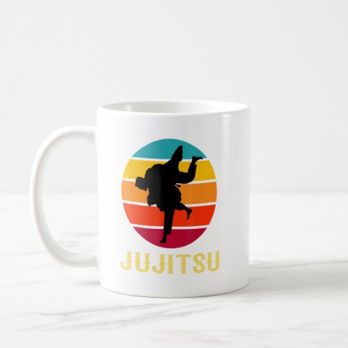 Jujitsu Vintage Sunset  Martial Arts Style  Coffee Mug