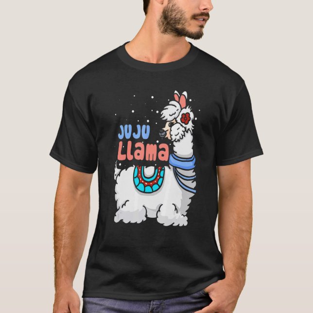 Juju Llama Matching Family Christmas Pajamas T-Shirt (Front)