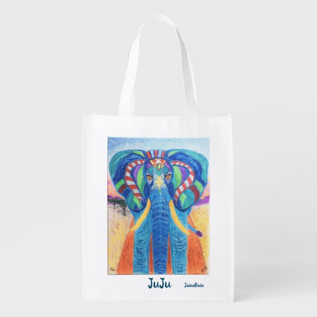 JuJu the Magical Elephant Tote Bag (Front)