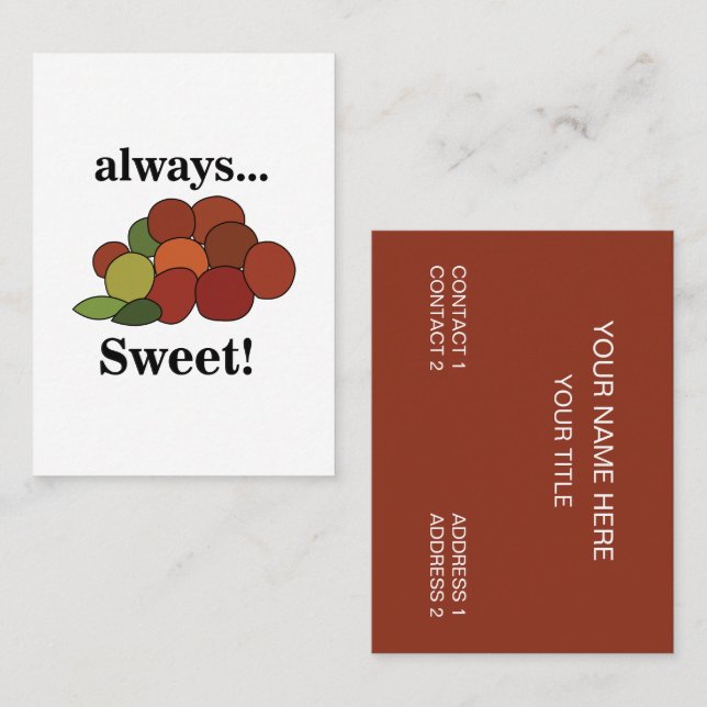 Jujube Fruit  Business Card (Front/Back)