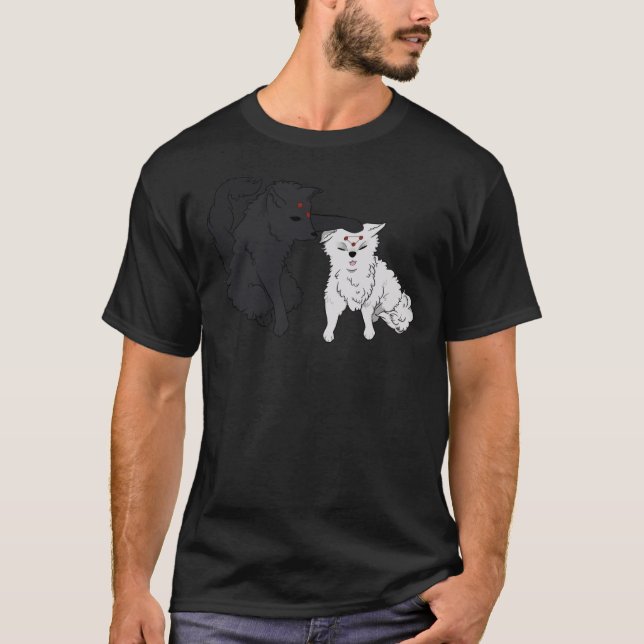 Jujutsu Kaisen Megumi‘S Wolves Black &Amp; White  T-Shirt (Front)