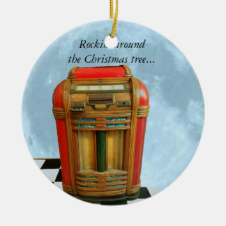 Juke Box and Blue Moon Retro Ceramic Ornament