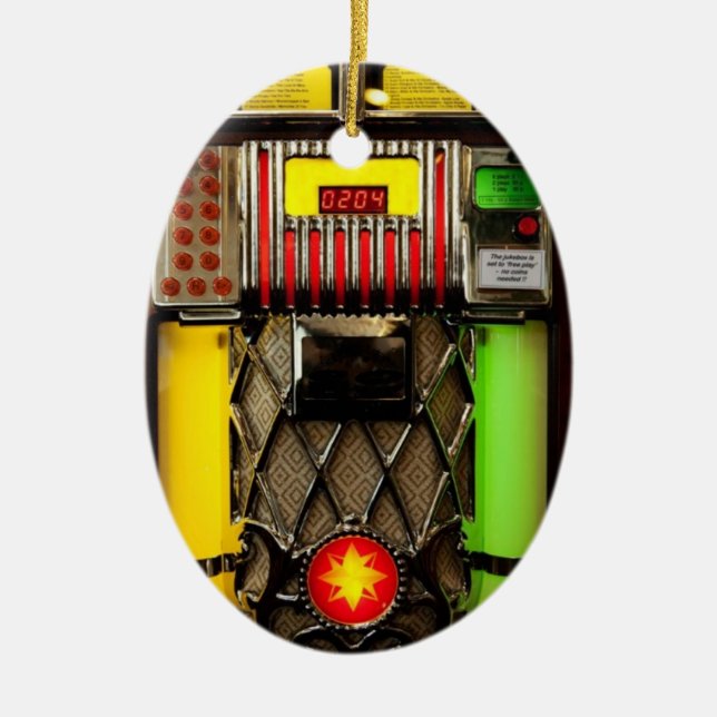 Jukebox Ceramic Ornament (Front)