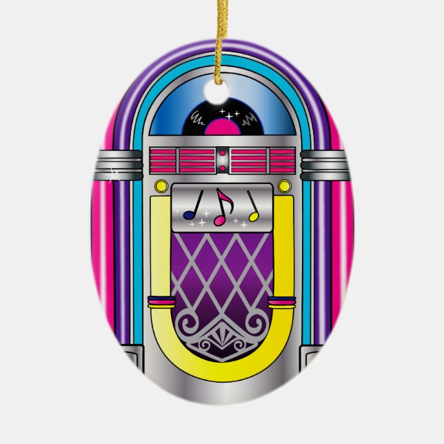 Jukebox Ceramic Ornament (Front)