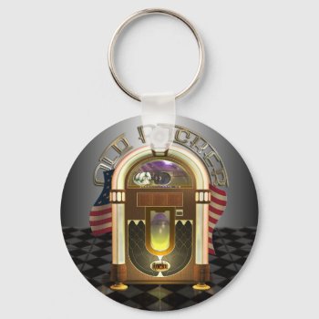 Jukebox Old Rocker Keychain by Specialeetees at Zazzle