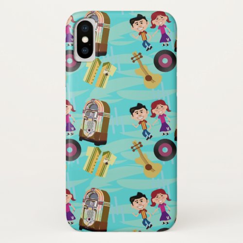 Jukebox Party Kids Cute Cartoon Characters Pattern iPhone X Case