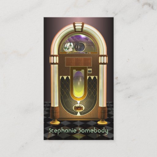Customizable Jukebox Profile Card Business Card Templates