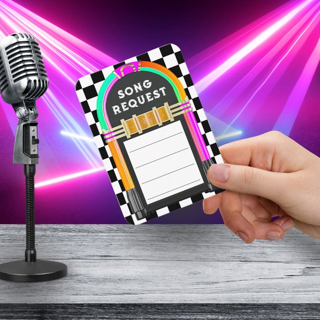 Jukebox Retro Checkerboard Party Song Request Enclosure Card (Jukebox Retro Checkerboard Party Song Request Enclosure Card
)