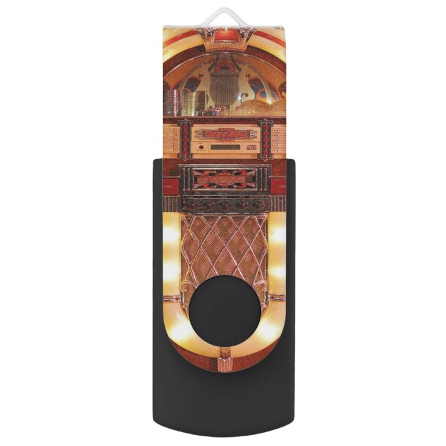 Jukebox Rock 'n' Roll Music Vintage USB Flash Drive (Front Vertical)
