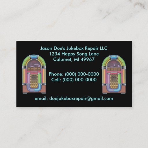 Customizable Jukeboxes Jukebox ~ Retro Style Business Card