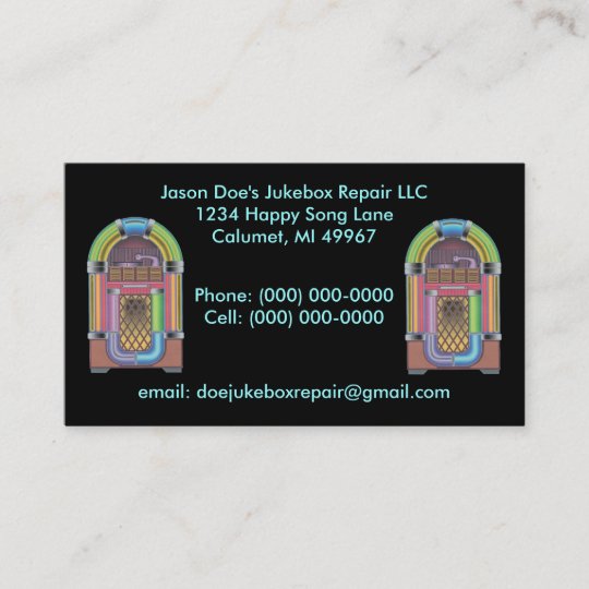 Jukeboxes Jukebox Retro Style Business Card