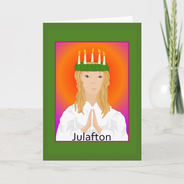 Julafton St Lucia Christmas Greeting Card (Front)