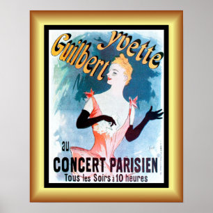 Jules Cheret ~ Art Nouveau ~ Yvette Guilbert ~  Poster