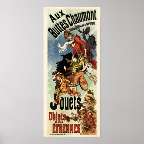 JULES CHERET Aux Buttes Chaumont Jouets French Poster