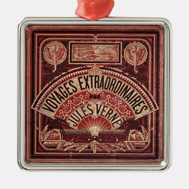 JULES VERNE "VOYAGES EXTRAORDINAIRES" (1878) METAL ORNAMENT (Front)