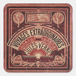 JULES VERNE "VOYAGES EXTRAORDINAIRES" (1878) SQUARE STICKER