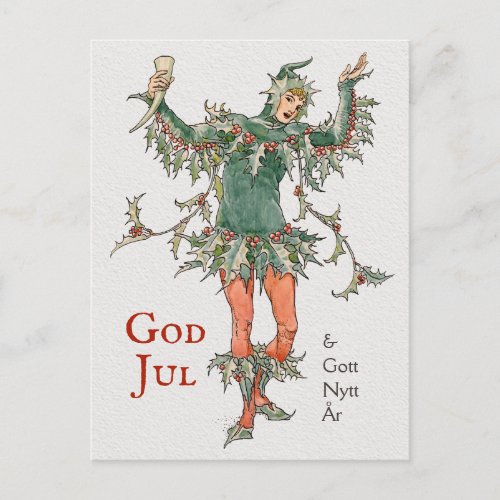 Julhlsning Walter Crane Holly Jrneksmannen Postcard