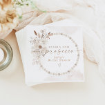 JULIA Boho Floral Pearls & Prosecco Bridal Shower Napkins<br><div class="desc">The Julia Collection features creamy beige boho florals with elegant watercolor pearls and fonts. This collection is perfect for a classic bridal shower with a boho twist.</div>