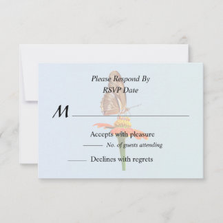 Julia Butterfly on Zinnia II RSVP Card