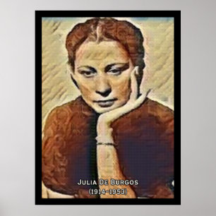 Julia de Burgos Puerto Rican Poet Art Poster