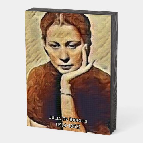 Julia de Burgos Wooden Box Sign